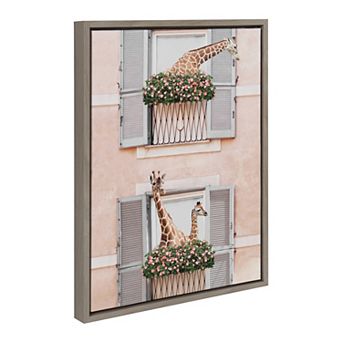 Sylvie Giraffe Neighbors Framed Canvas by July Art Prints