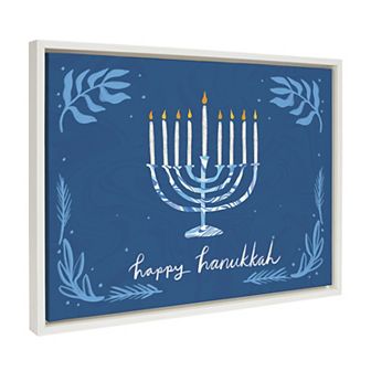 Sylvie Happy Hanukkah Framed Canvas by Jessi Raulet of Ettavee