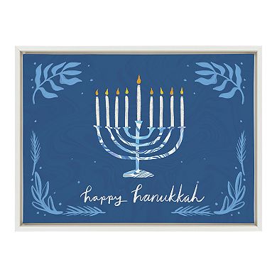 Sylvie Happy Hanukkah Framed Canvas by Jessi Raulet of Ettavee