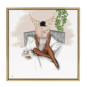 Sylvie Book Bed And Faith Framed Canvas by Mary Joak