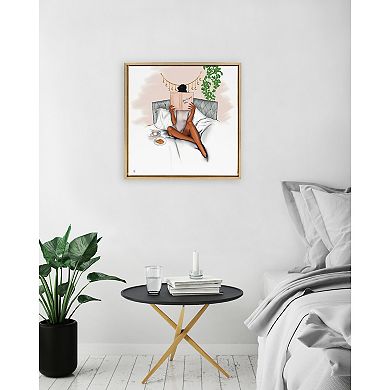 Sylvie Book Bed And Faith Framed Canvas by Mary Joak