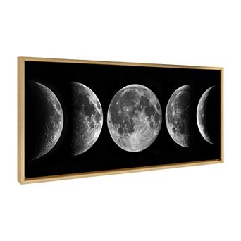 Sylvie Phases of the Moon Framed Canvas by The Creative Bunch Studio