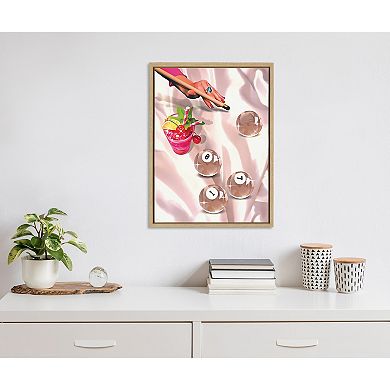 Sylvie Game Night Billiards Framed Canvas by Honey Island Studio