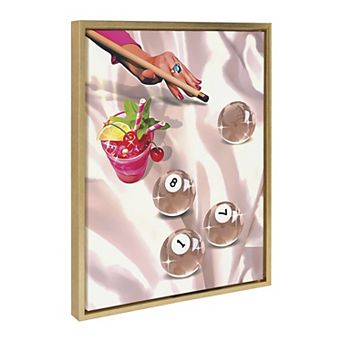 Sylvie Game Night Billiards Framed Canvas by Honey Island Studio