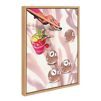 Sylvie Game Night Billiards Framed Canvas by Honey Island Studio