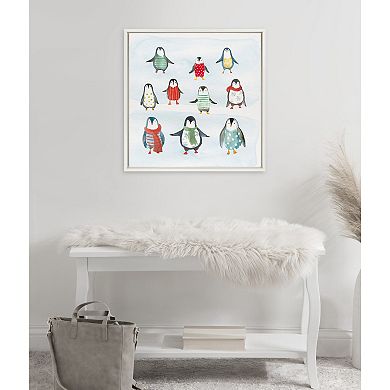 Sylvie Friend Zone Winterwonder Penguins Framed Canvas by House of Turnowsky