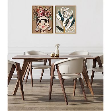 Sylvie Warm Frida Framed Canvas by Inkheart Designs
