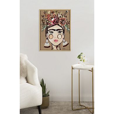 Sylvie Warm Frida Framed Canvas by Inkheart Designs