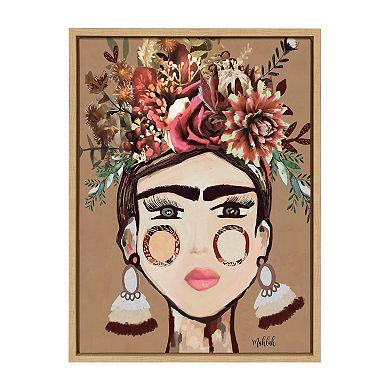 Sylvie Warm Frida Framed Canvas by Inkheart Designs