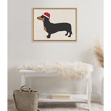 Sylvie Dachshund Through The Snow Framed Canvas by Jake Goossen