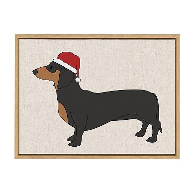 Sylvie Dachshund Through The Snow Framed Canvas by Jake Goossen