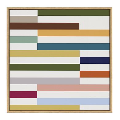 Sylvie Modern Color Block Stacks I Framed Canvas by The Creative Bunch Studio