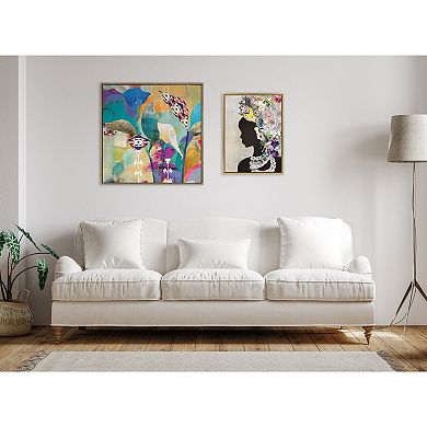 Sylvie Abstract Flower Love Framed Canvas by Nikki Chu