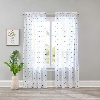 BrylaneHome Embroidered Voile Panel