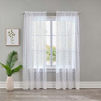 BrylaneHome Embroidered Voile Panel