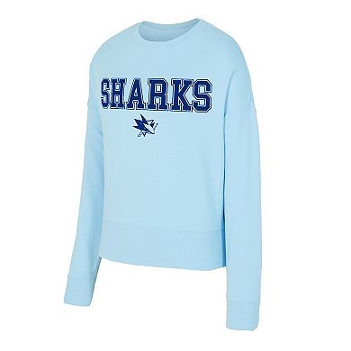 Women's Concepts Sport Light Blue San Jose Sharks Tonal Pullover Sweatshirt