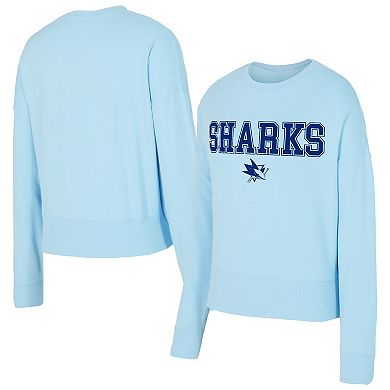 Women's Concepts Sport Light Blue San Jose Sharks Tonal Pullover Sweatshirt