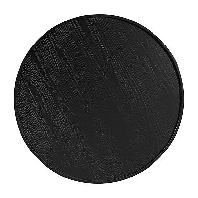 Merax 36.8'' Wooden Mid-Century Modern Coffee Table, Round Cane Coffee Table