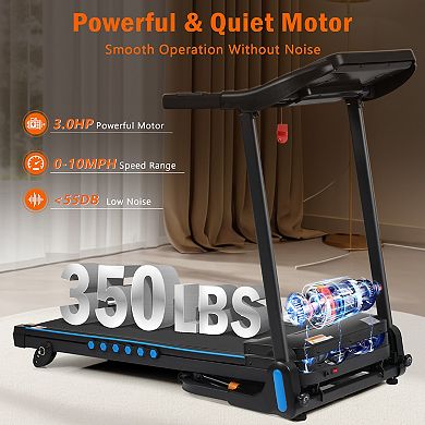 Merax Hydraulic Folding Treadmill with 4-Level Incline