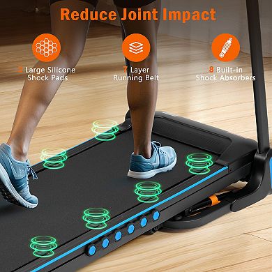 Merax Hydraulic Folding Treadmill with 4-Level Incline