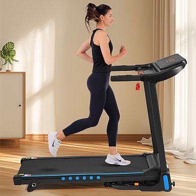 Merax Hydraulic Folding Treadmill with 4-Level Incline