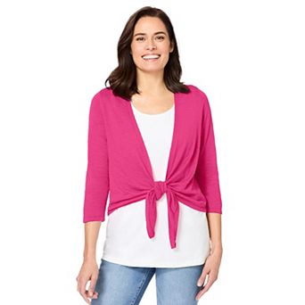Woman Within Plus Size Versa-Tie Cardigan