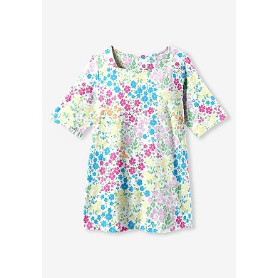 Woman Within Plus Size Printed Perfect Square-Neck Tee
