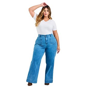 Avenue Women's Plus Size Emma Wide Leg Jean