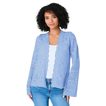 Roaman's Women's Plus Size Crochet Cardigan Sweater