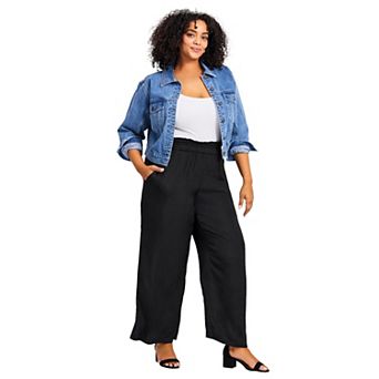 Avenue Women's Plus Size Elly Wide Leg Pull On Pant