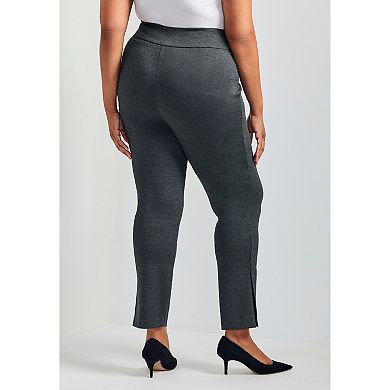 Avenue Women's Plus Size Eva Split Detail Ponte Pant
