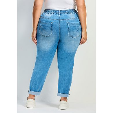 Avenue Women's Plus Size Taliah Denim Jogger