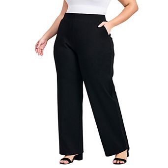 Avenue Women's Plus Size Zoe Ponte Straight Leg Pant
