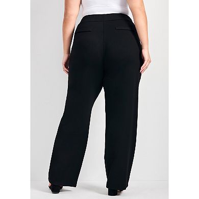 Avenue Women's Plus Size Zoe Ponte Straight Leg Pant