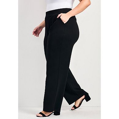 Avenue Women's Plus Size Petite Zoe Ponte Straight Leg Pant