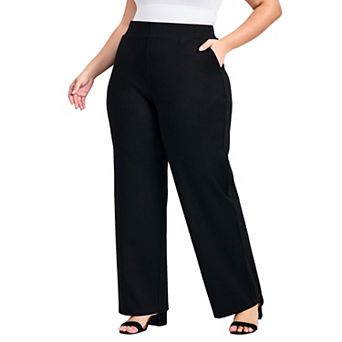 Avenue Women's Plus Size Zoe Ponte Straight Leg Pant