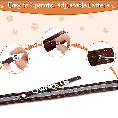 Adjustable Microfiber Leather Personalized Dog Collar