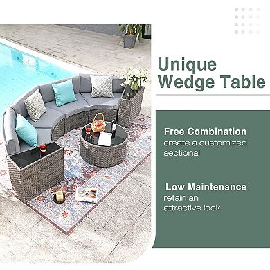7 Piece Curved Patio Sofa set