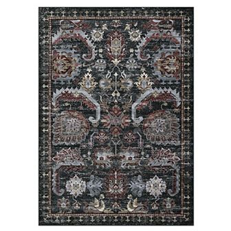 Garvee Faux Wool Vintage Boho Printed Area Rug Ultra Thin Soft Carpet for Living Room Bedroom