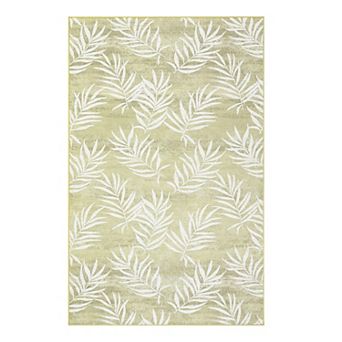 Garvee Modern Leafy Printed Non Slip Washable Area Rug Pet Friendly Carpet for Living Room