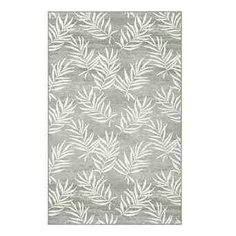 Garvee Modern Leafy Printed Non Slip Washable Area Rug Pet Friendly Carpet for Living Room
