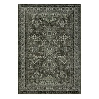 Garvee Washable Terry Velvet Vintage Floral Printed Non SlipArea Rug for Indoor Use
