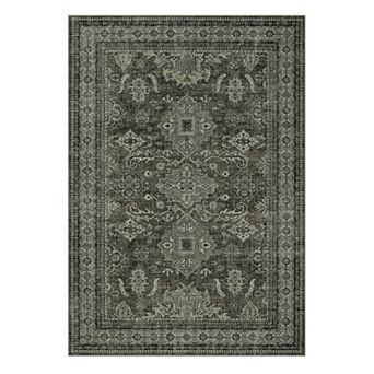 Garvee Washable Terry Velvet Vintage Floral Printed Non SlipArea Rug for Indoor Use