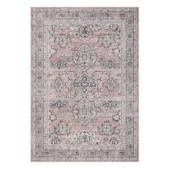 Garvee Washable Terry Velvet Vintage Floral Printed Non SlipArea Rug for Indoor Use