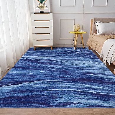 Garvee Modern Abstract Rough Printed Area Rug Soft Machine Washable Indoor Throw Carpet