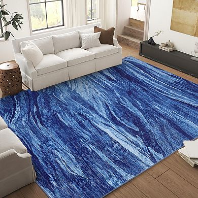 Garvee Modern Abstract Rough Printed Area Rug Soft Machine Washable Indoor Throw Carpet