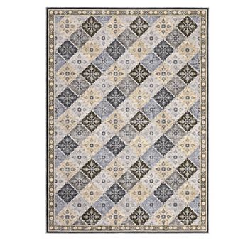 Garvee Machine Washable Vintage Geometric Printed Area Rug Soft Non Shedding Rug for Home Decor