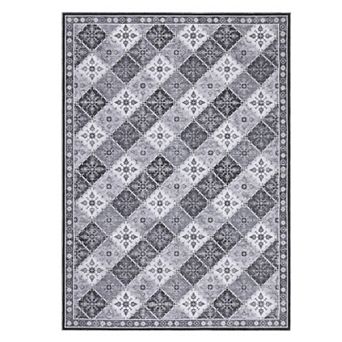 Garvee Machine Washable Vintage Geometric Printed Area Rug Soft Non Shedding Rug for Home Decor