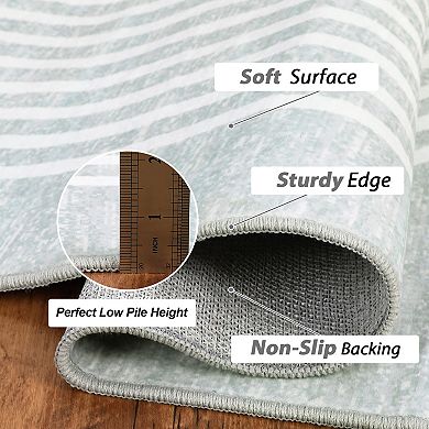 Garvee Modern Semicircle Arch Printed Machine Washable Area Rug for Living Room Bedroom Kitchen