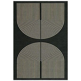 Garvee Modern Semicircle Arch Printed Machine Washable Area Rug for Living Room Bedroom Kitchen